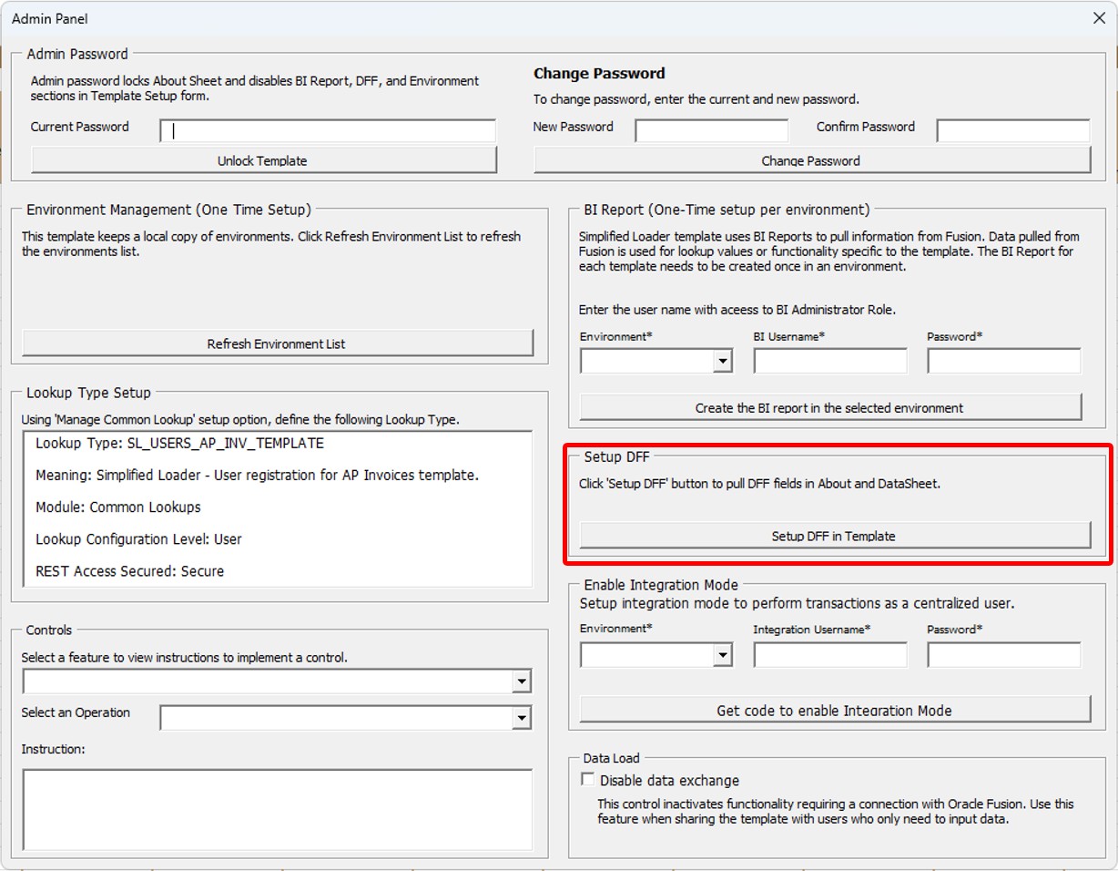 DFF Setup - Simplified Loader Excel for Oracle Fusion Cloud ERP